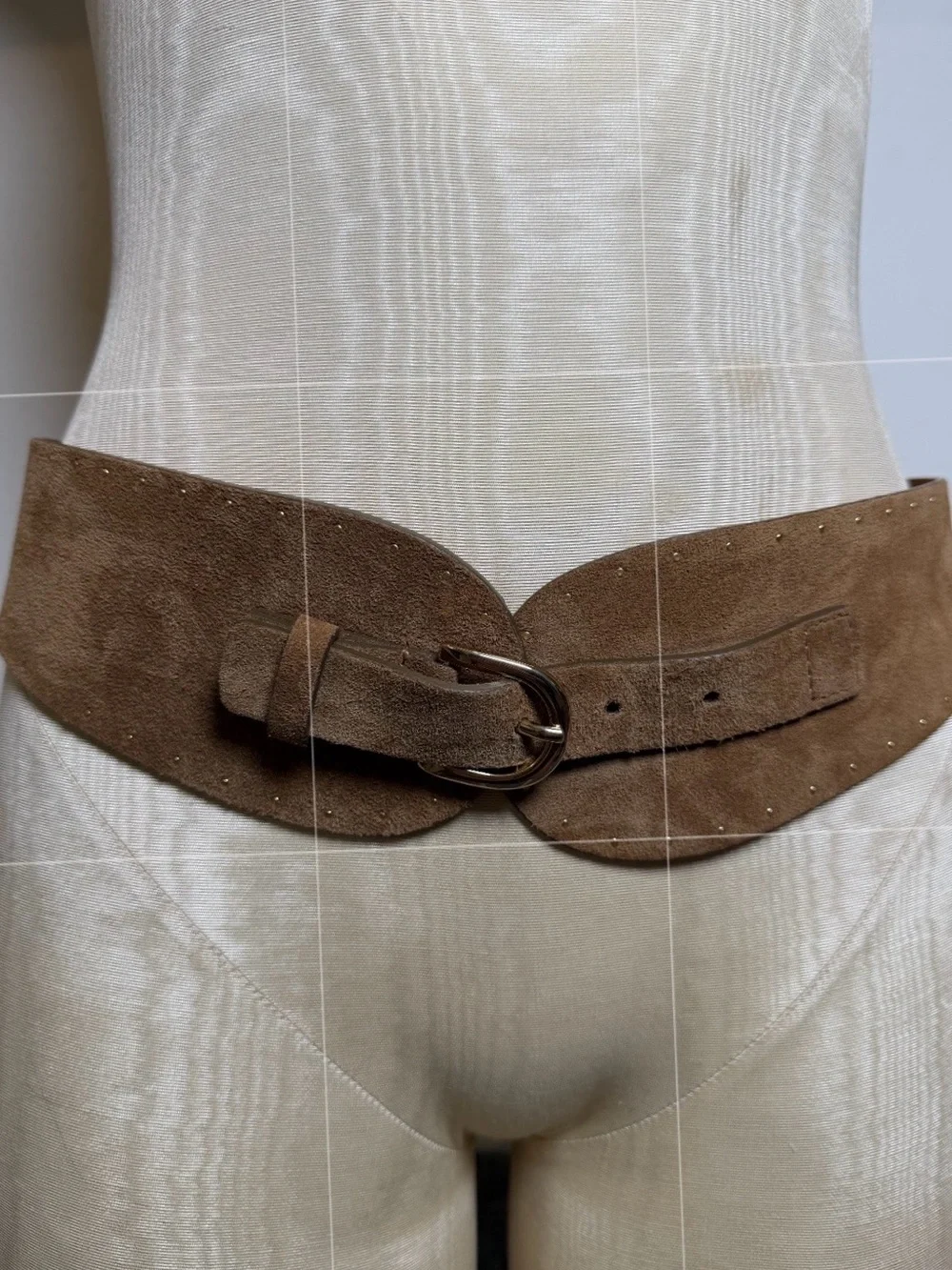 Gerard Darel Suede Leather Stretchy back Waist Belt Studded Made in Italy T2/M